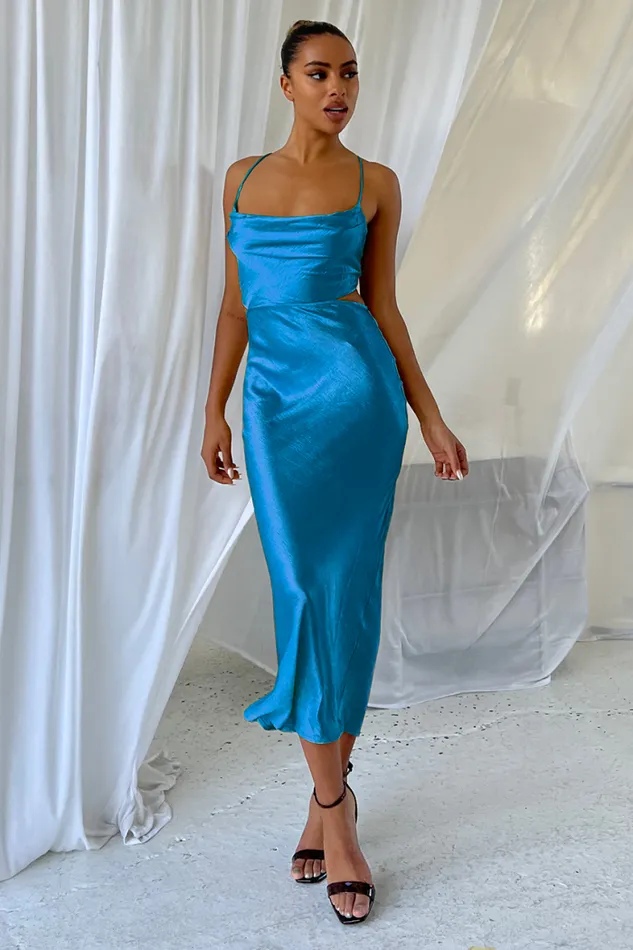 Runaway The Label Midi Shop Chaya Slip Dress 8211 Ocean