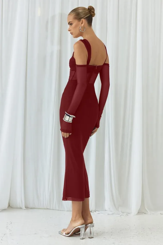 Runaway The Label Midi Shop LAMOURA MIDI DRESS 8211 WINE