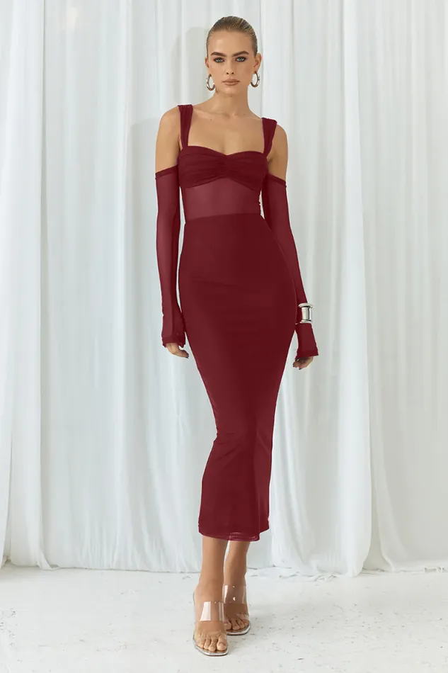 Runaway The Label Midi Shop LAMOURA MIDI DRESS 8211 WINE