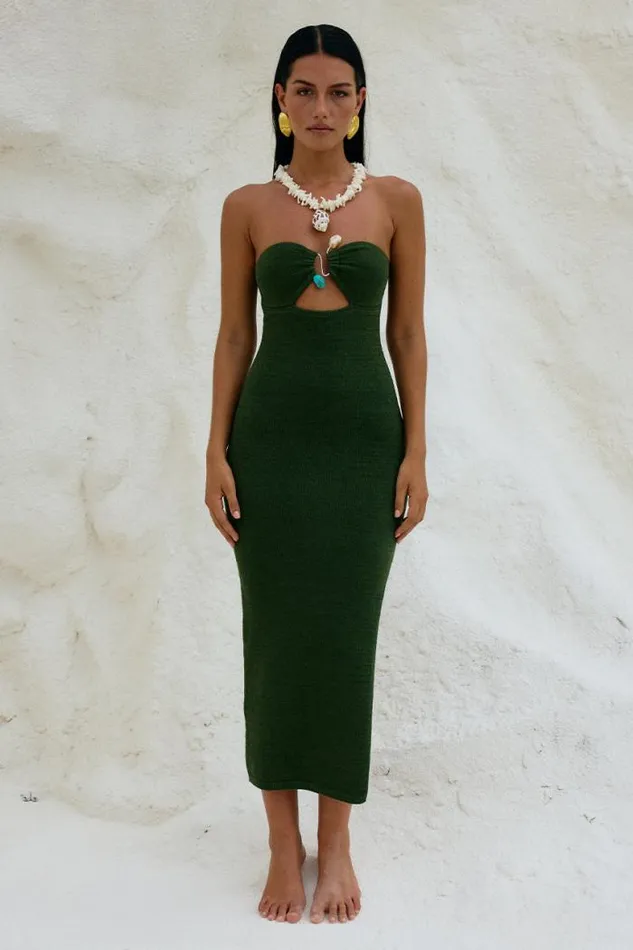 Runaway The Label Midi Shop LUNA MIDI DRESS 8211 KHAKI