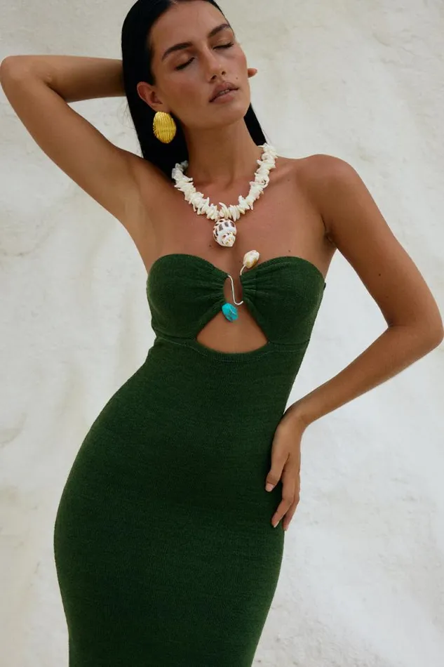 Runaway The Label Midi Shop LUNA MIDI DRESS 8211 KHAKI