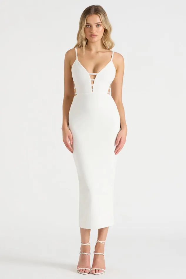Runaway The Label Midi Shop THE CUTOUT MIDI DRESS 8211 WHITE Runaway The Label Midi Shop THE CUTOUT MIDI DRESS 8211 WHITE