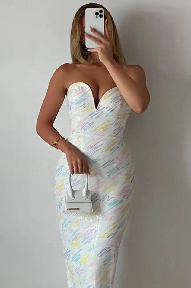 Runaway The Label Midi Shop THE SQUIGGLE MIDI DRESS 8211 PRINT