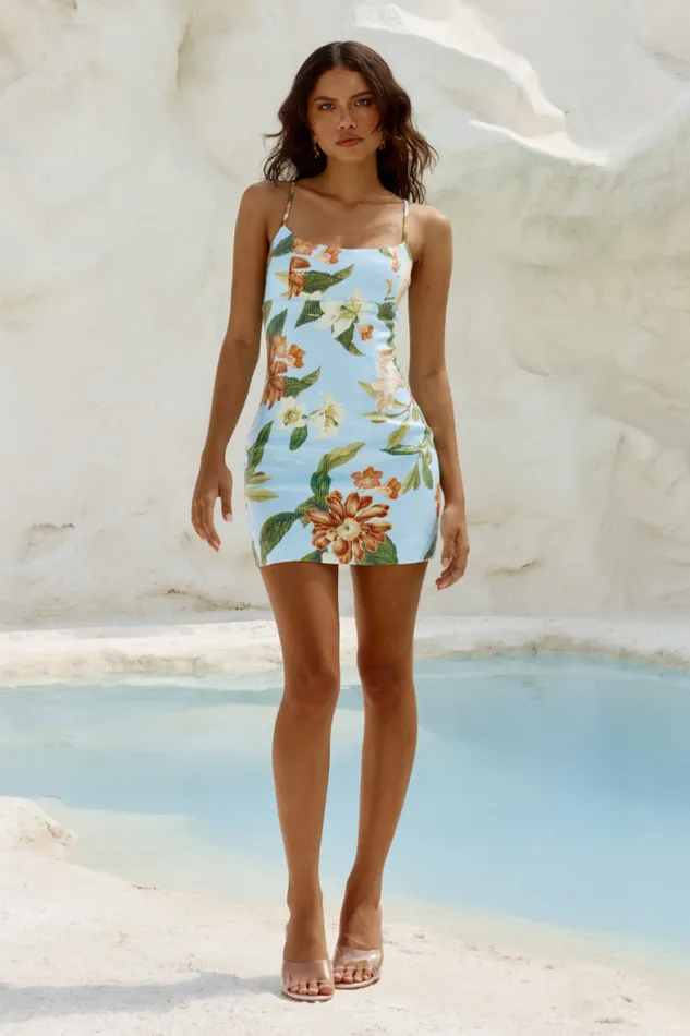 Runaway The Label Mini Shop MAIORI MINI DRESS 8211 BLUE FLORAL