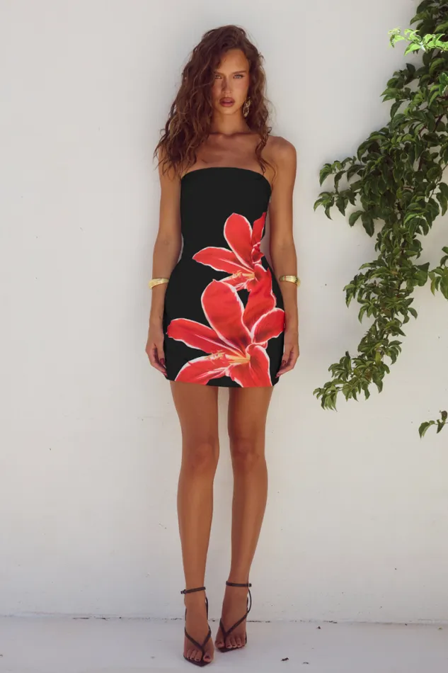 Runaway The Label Mini Shop PRIMROSE MINI DRESS 8211 BLACK LILY