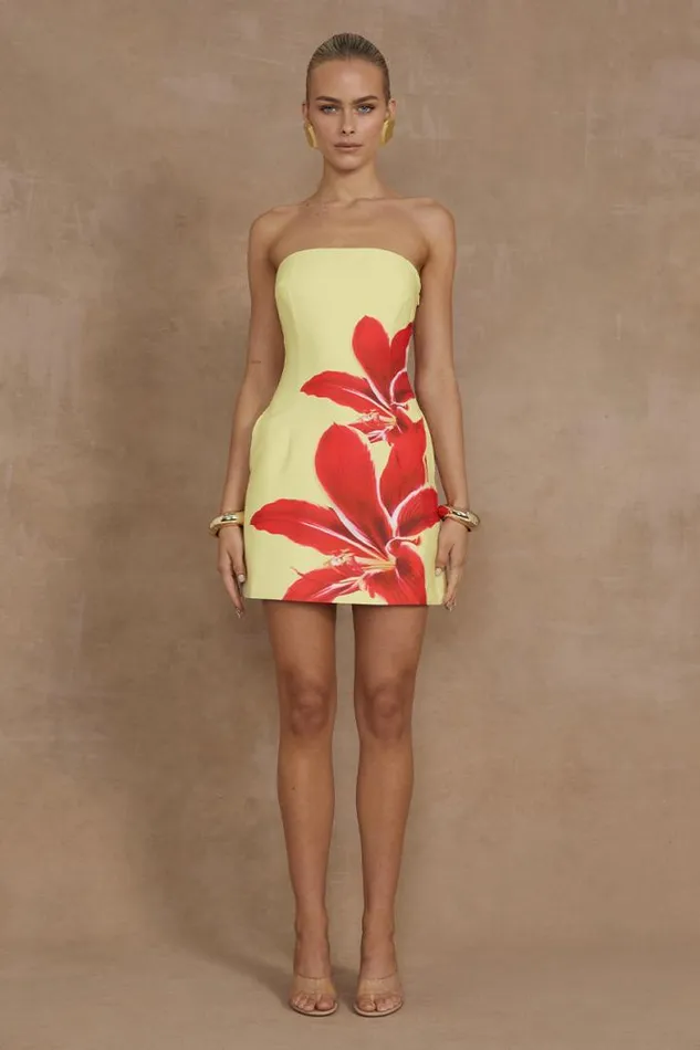 Runaway The Label Mini Shop PRIMROSE MINI DRESS 8211 YELLOW LILY