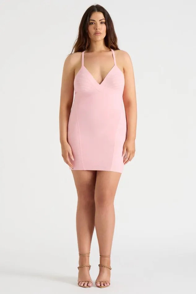 Runaway The Label Mini Shop THE LUREX MINI DRESS 8211 PINK