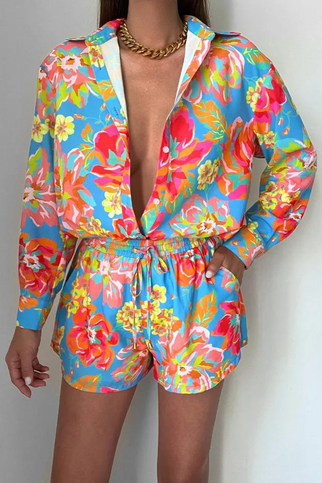 Runaway The Label Shirts and Blouses Shop Eden Shirt 8211 Blue Floral