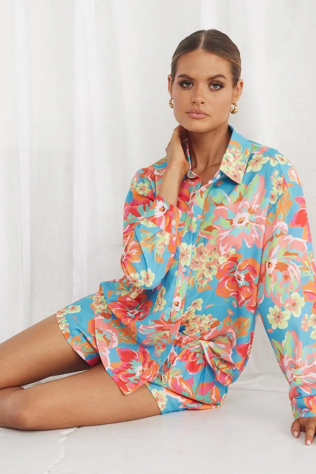 Runaway The Label Shirts and Blouses Shop Eden Shirt 8211 Blue Floral Runaway The Label Shirts and Blouses Shop Eden Shirt 8211 Blue Floral