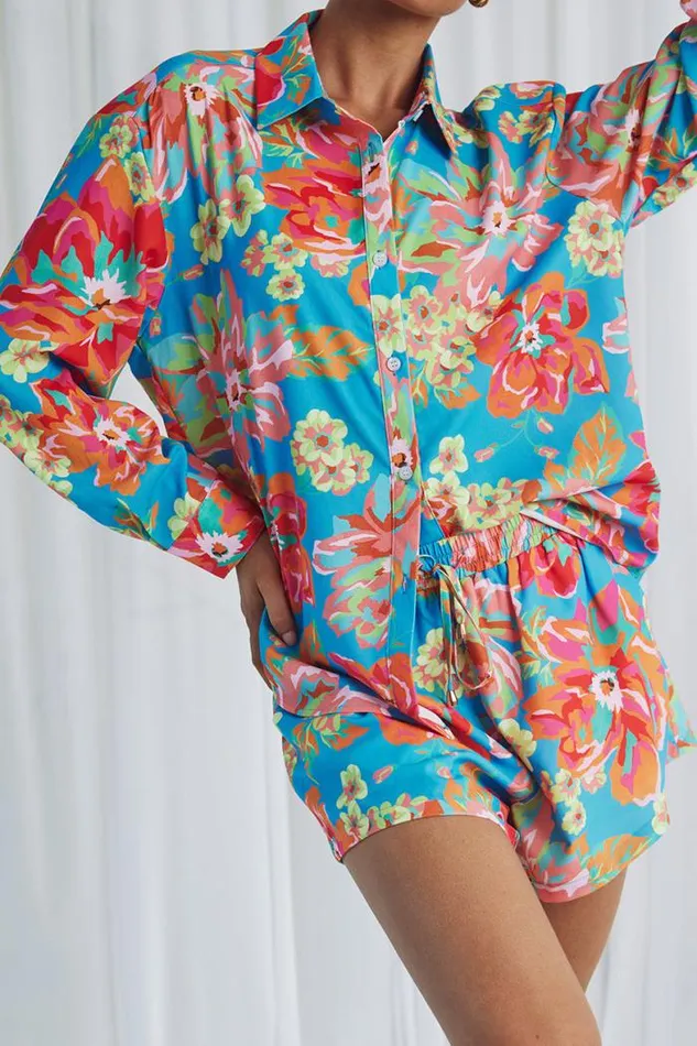Runaway The Label Shirts and Blouses Shop Eden Shirt 8211 Blue Floral Runaway The Label Shirts and Blouses Shop Eden Shirt 8211 Blue Floral