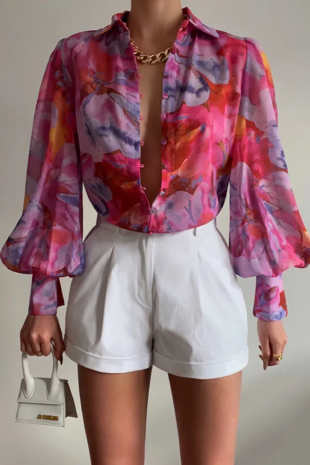 Runaway The Label Shirts and Blouses Shop ELLA BLOUSE 8211 PINK FLORAL