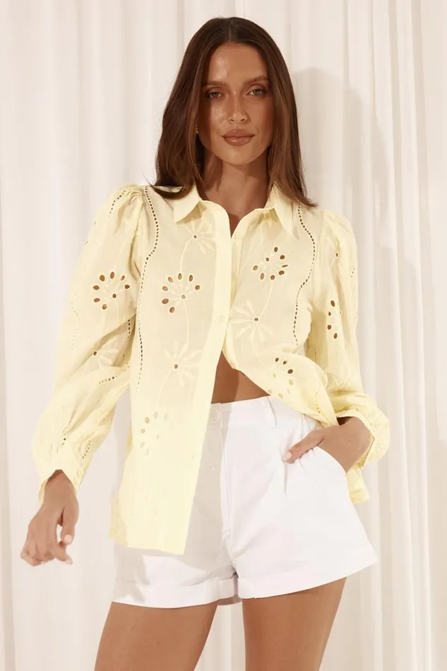 Runaway The Label Shirts and Blouses Shop KNOWLES BLOUSE 8211 LEMON