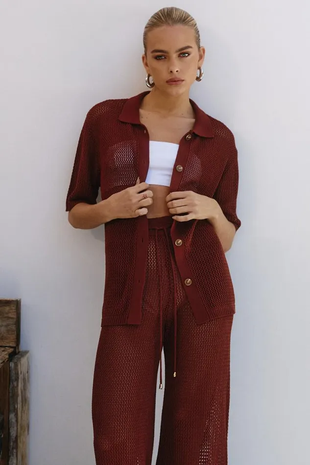 Runaway The Label Shirts and Blouses Shop SMITH TOP 8211 CHOCOLATE