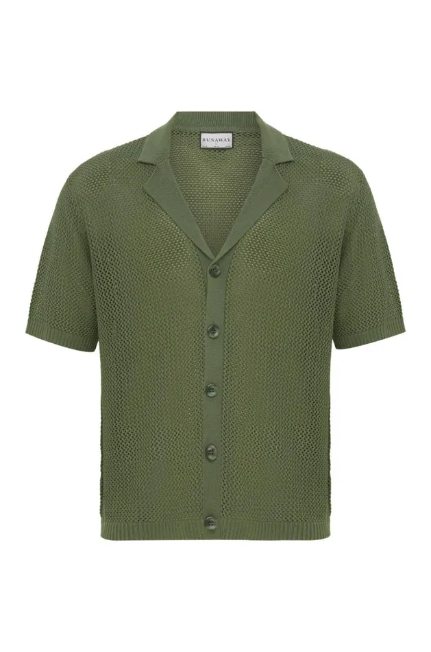 Runaway The Label Shirts Menswear CASPER KNIT SHIRT 8211 MILITARY