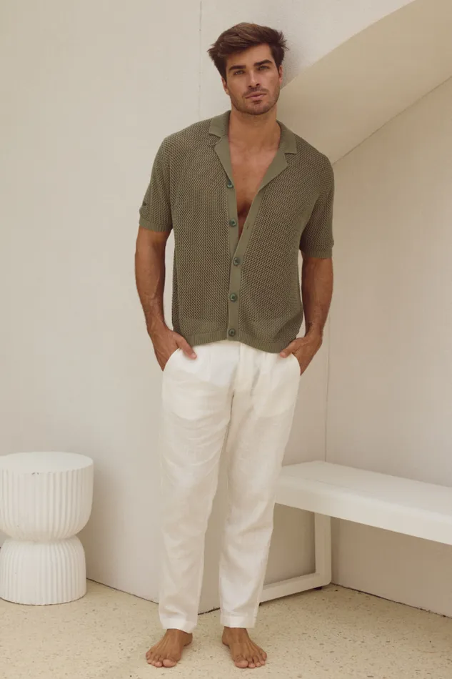 Runaway The Label Shirts Menswear CASPER KNIT SHIRT 8211 MILITARY
