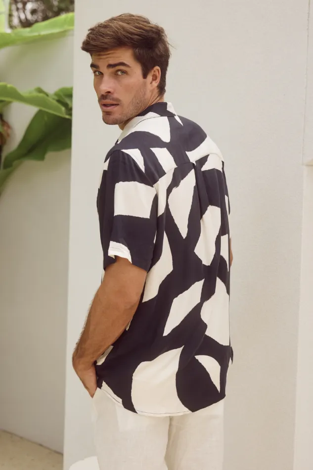 Runaway The Label Shirts Menswear LAZURE SHIRT 8211 BLACK STONE