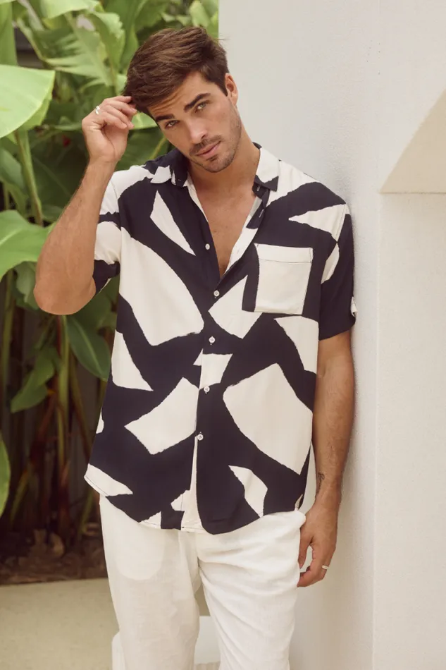 Runaway The Label Shirts Menswear LAZURE SHIRT 8211 BLACK STONE