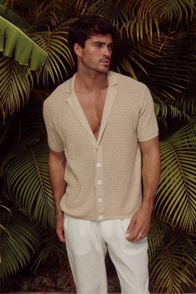 Runaway The Label Shirts Menswear PHOENIX KNIT SHIRT 8211 SAND
