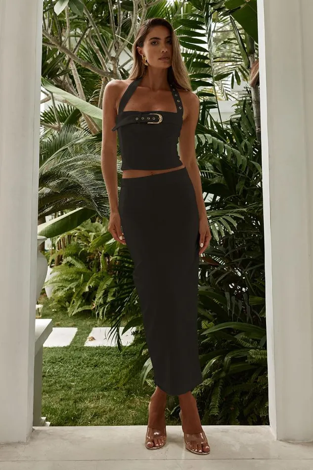 Runaway The Label Skirts Shop LOXANA MIDI SKIRT 8211 BLACK