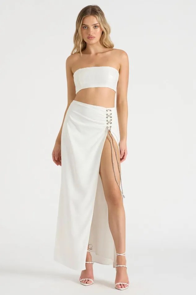 Runaway The Label Skirts Shop THE DRAPED SKIRT 8211 WHITE