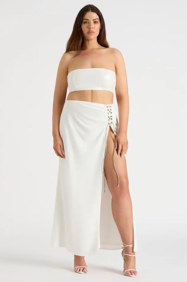 Runaway The Label Skirts Shop THE DRAPED SKIRT 8211 WHITE