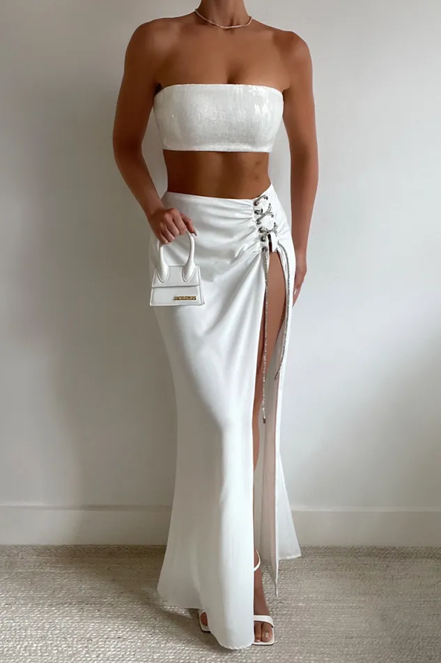 Runaway The Label Skirts Shop THE DRAPED SKIRT 8211 WHITE