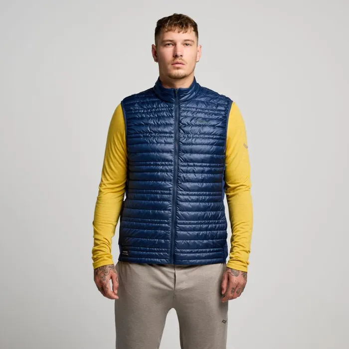 Saucony Jackets Men Hurricane Insulated Vest Navy