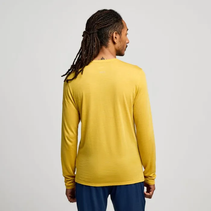 Saucony Tops Men Peregrine Merino Long Sleeve Oak Heather