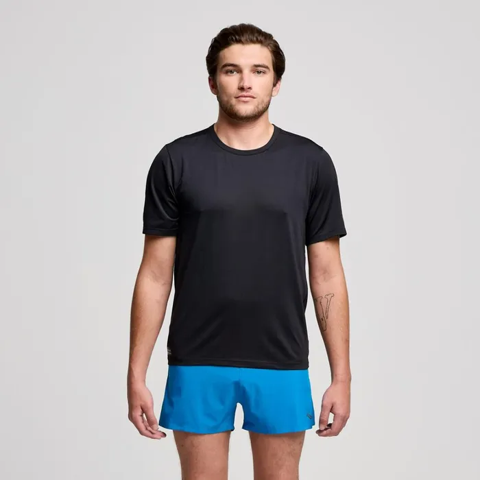 Saucony Tops Men Stopwatch Short Sleeve Black