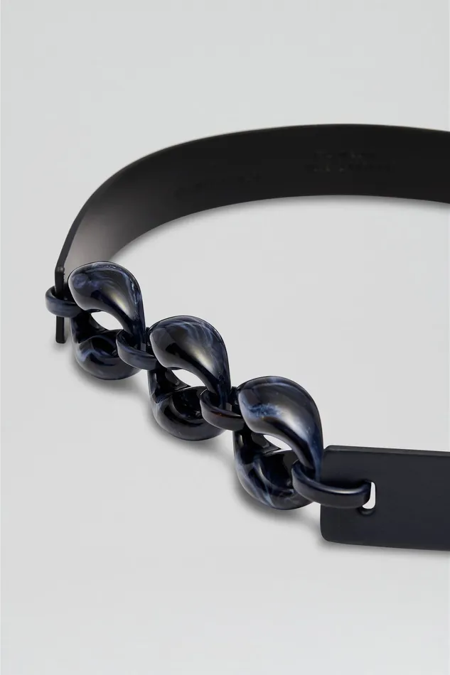 Scanlan Theodore Belts Women RESIN CHUNKY TRIM BELT 25 NAVY