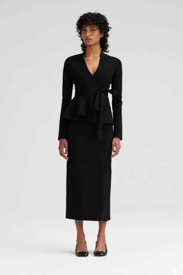 Scanlan Theodore CREPE KNIT WRAP JACKET BLACK Women Jackets