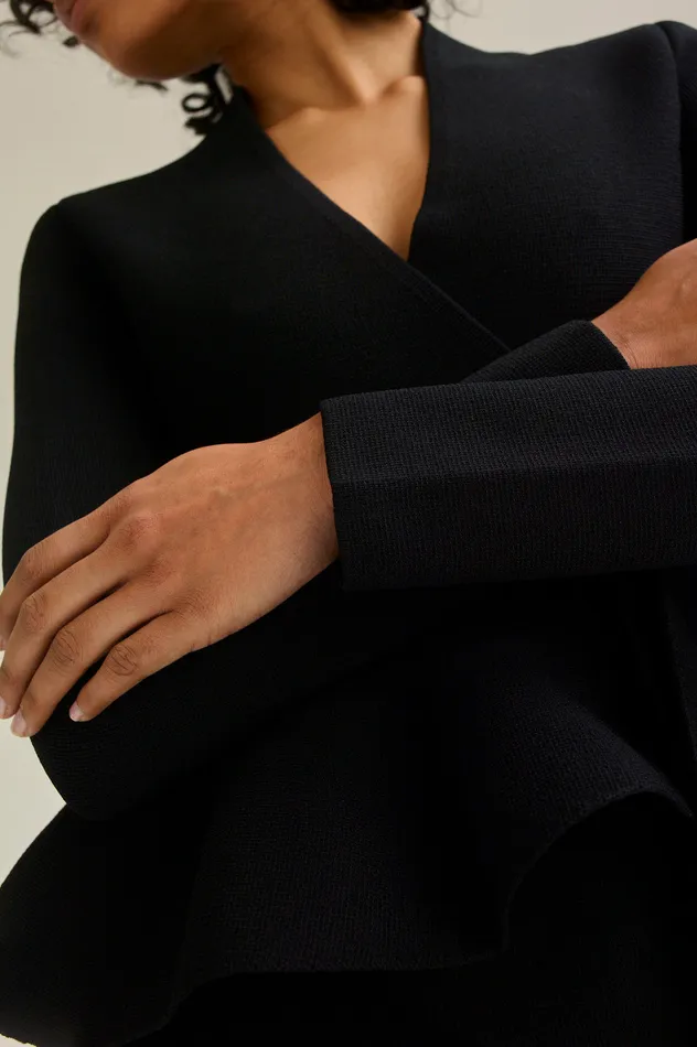 Scanlan Theodore CREPE KNIT WRAP JACKET BLACK Women Jackets Scanlan Theodore CREPE KNIT WRAP JACKET BLACK Women Jackets