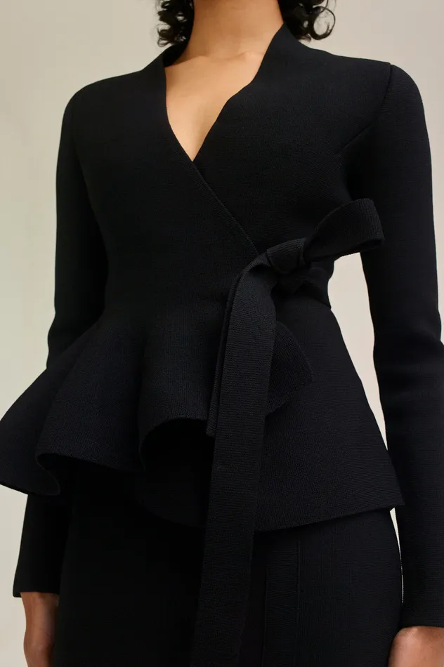Scanlan Theodore CREPE KNIT WRAP JACKET BLACK Women Jackets Scanlan Theodore CREPE KNIT WRAP JACKET BLACK Women Jackets