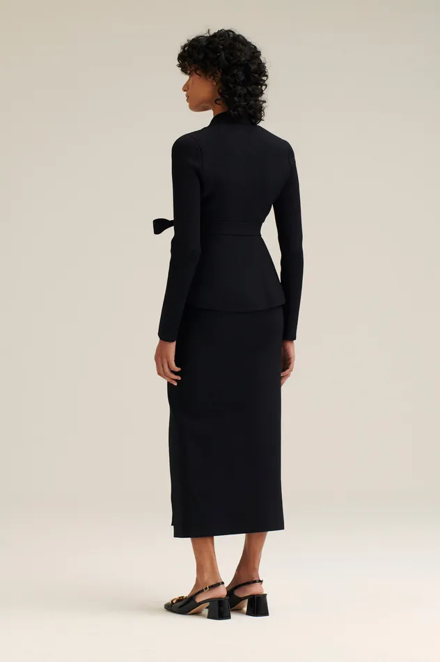 Scanlan Theodore CREPE KNIT WRAP JACKET BLACK Women Jackets Scanlan Theodore CREPE KNIT WRAP JACKET BLACK Women Jackets