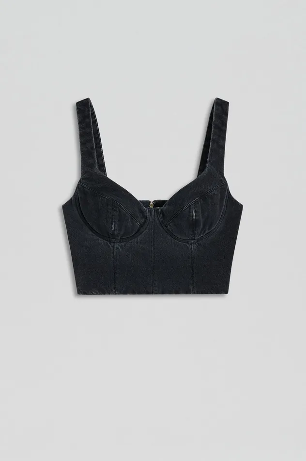 Scanlan Theodore Denim Women DENIM BRALETTE WASHEDBLACKG Scanlan Theodore Denim Women DENIM BRALETTE WASHEDBLACKG