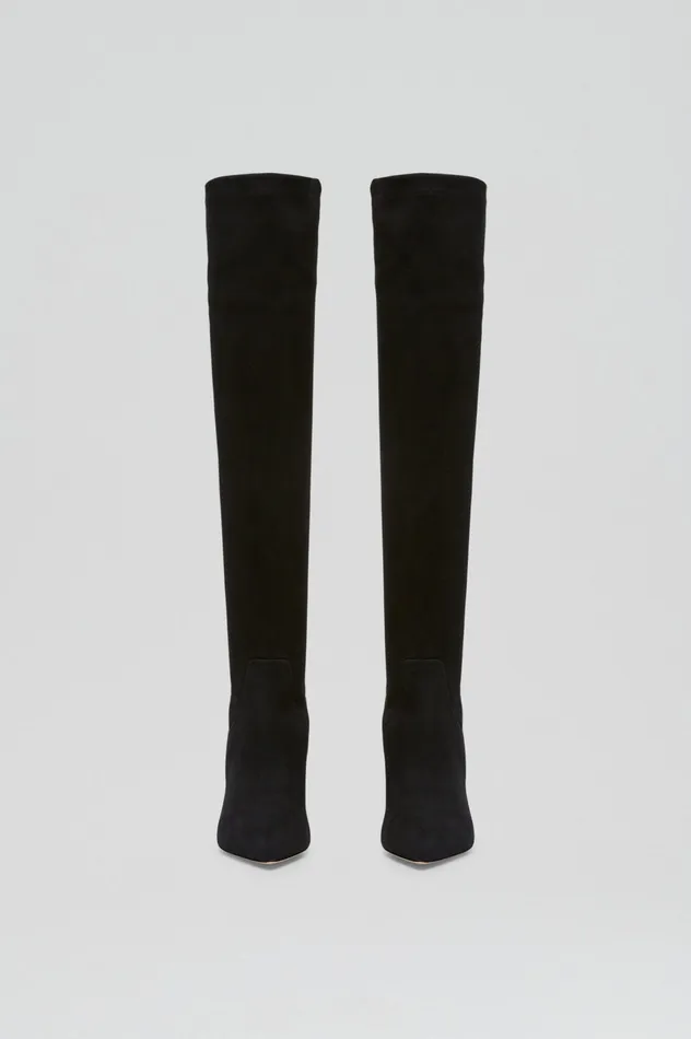 Scanlan Theodore Shoes Women STRETCH SUEDE OVER THE KNEE BOOT 85 BLACK