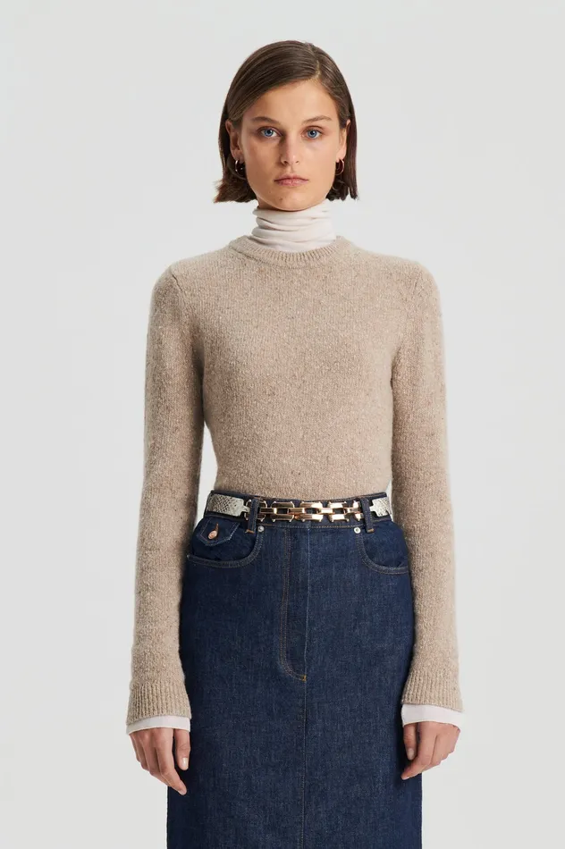 Scanlan Theodore Sweaters Women TWEED SWEATER TAUPE Scanlan Theodore Sweaters Women TWEED SWEATER TAUPE