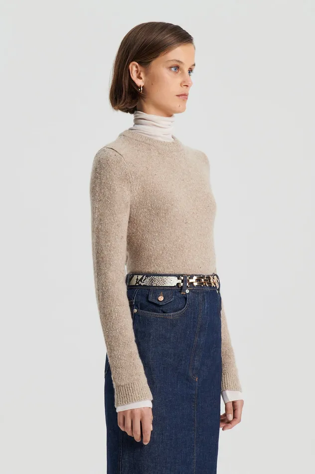 Scanlan Theodore Sweaters Women TWEED SWEATER TAUPE Scanlan Theodore Sweaters Women TWEED SWEATER TAUPE
