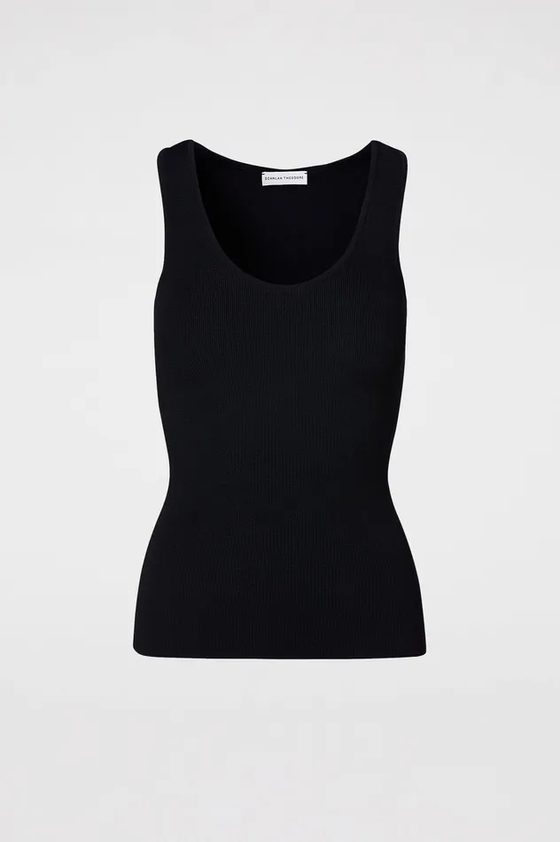 Scanlan Theodore Tops Women CREPE KNIT SINGLET BLACK Scanlan Theodore Tops Women CREPE KNIT SINGLET BLACK