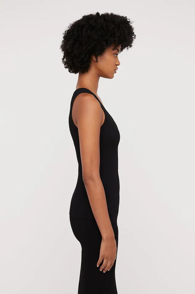 Scanlan Theodore Tops Women CREPE KNIT SINGLET BLACK Scanlan Theodore Tops Women CREPE KNIT SINGLET BLACK