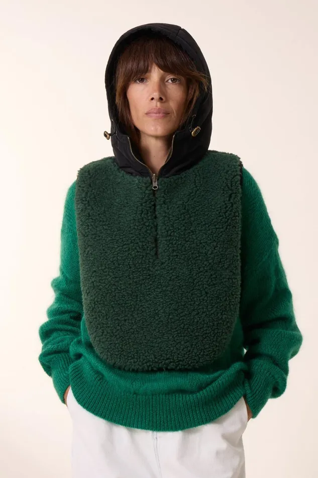 Scarves and Beanies Women Leon and Harper Falco Pln Hood Green