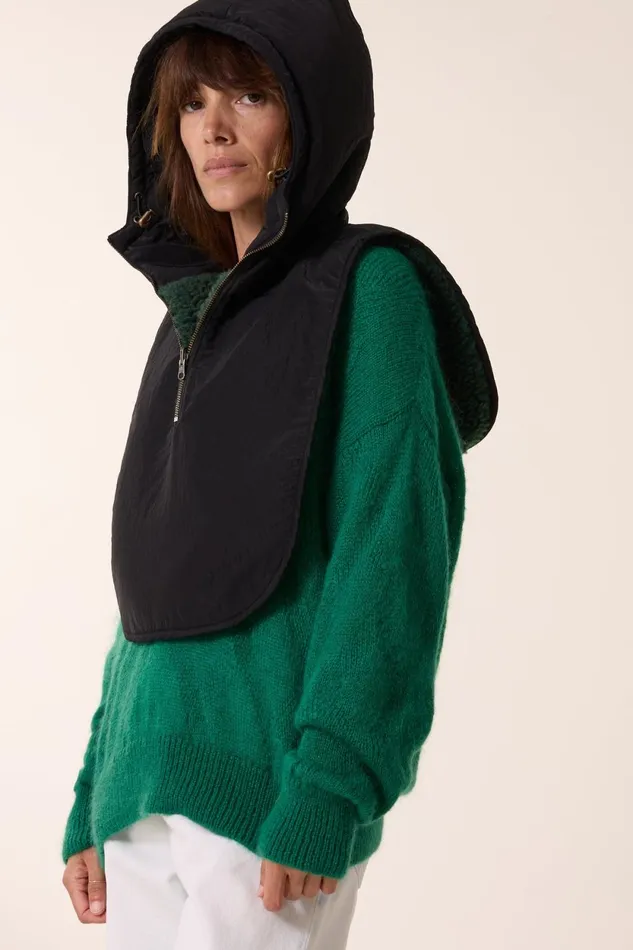 Scarves and Beanies Women Leon and Harper Falco Pln Hood Green