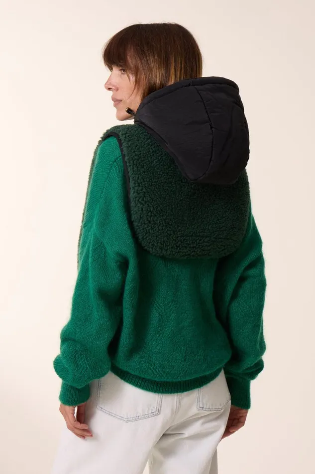 Scarves and Beanies Women Leon and Harper Falco Pln Hood Green