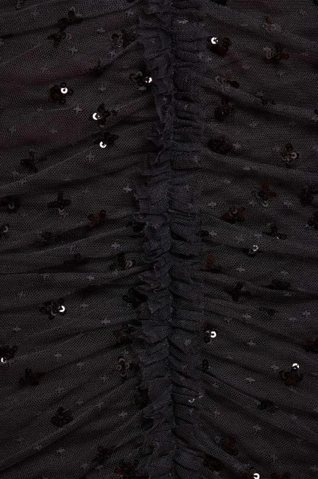 Scatter Sequin Strapless Ankle Gown Black Women Needle and Thread Dresses