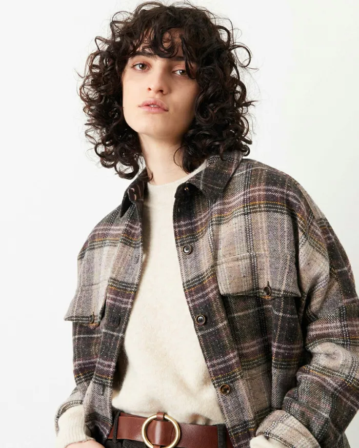 Sessn Womens Shirts And Blouses Delimountain Lilac Checks On Sale