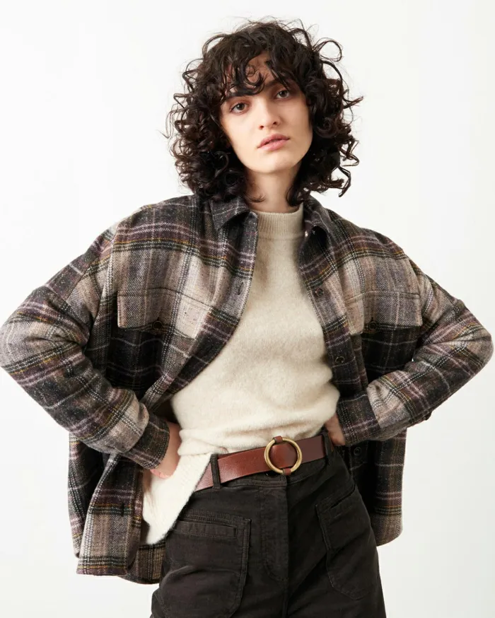 Sessn Womens Shirts And Blouses Delimountain Lilac Checks On Sale