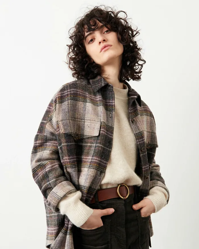 Sessn Womens Shirts And Blouses Delimountain Lilac Checks On Sale