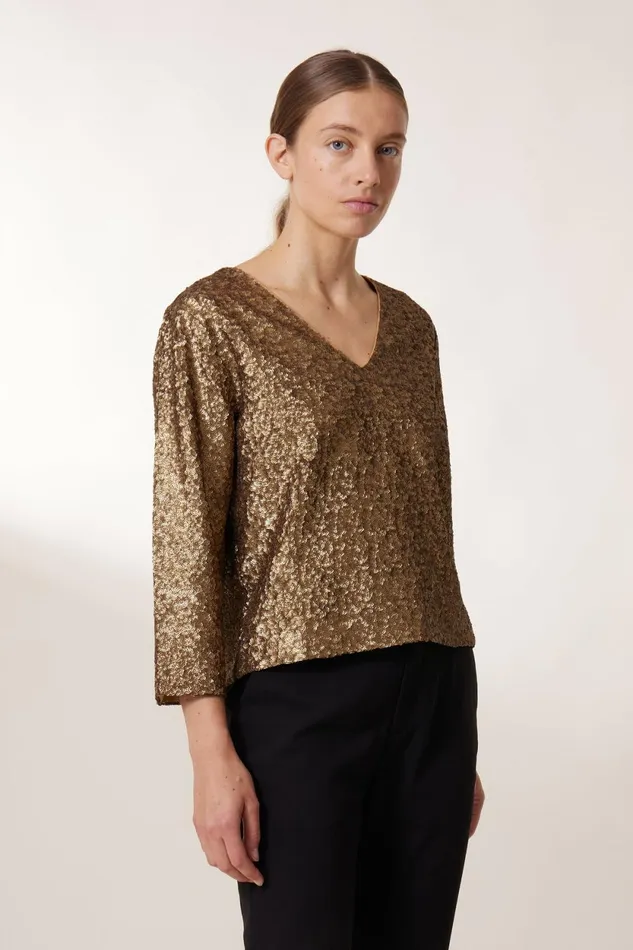 Shirts and Blouses Women Leon and Harper Cassy Pln Blouse Gold