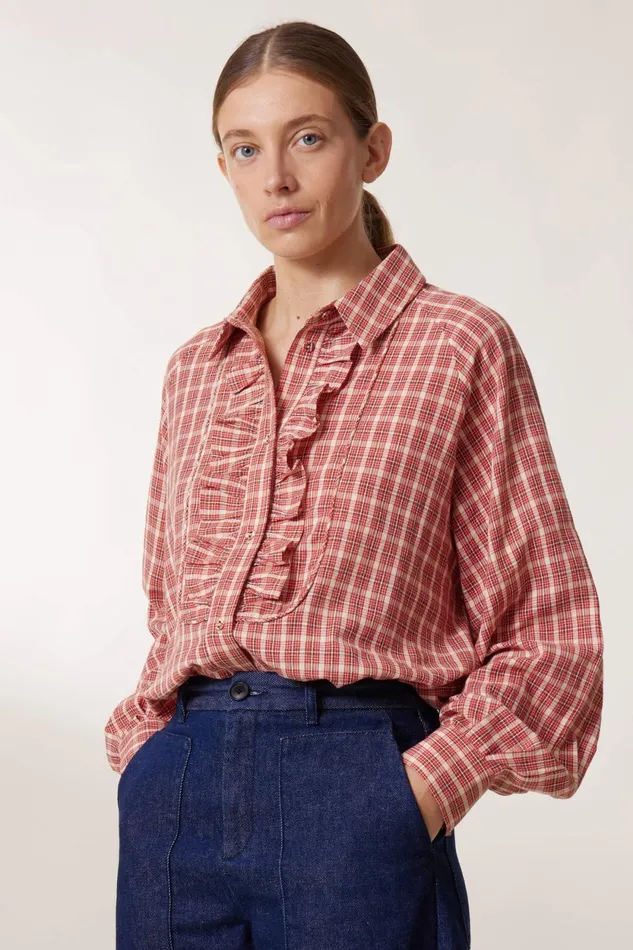 Shirts and Blouses Women Leon and Harper Choral Multi Shirt Red