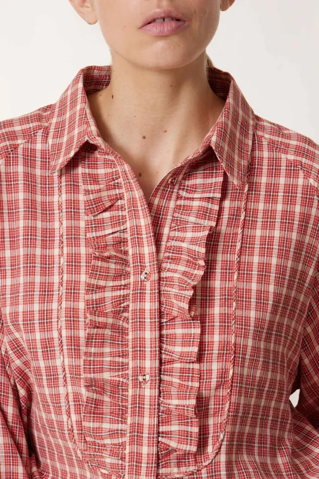 Shirts and Blouses Women Leon and Harper Choral Multi Shirt Red